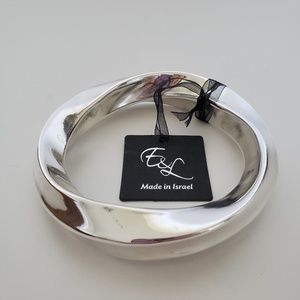E&L Israel Sterling Silver Electroform Bangle Bracelet